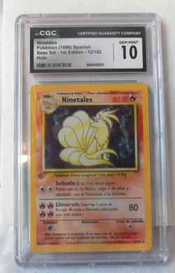 RARE 1999 POKEMON BASE SET 1ST EDITION 12/102 SPANISH NINETALES HOLO Grade 10 - Image 1
