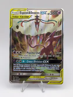 FULL ART Espeon & Deoxys GX ULTRA RARE Tag Team SM240 Holo Foil Promo Pokemon NM - Image 1