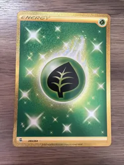 Pokemon TCG Grass Energy Holo Rare Gold Secret 283/264 Swsh08: Fusion Strike - Image 1