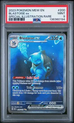 2023 POKEMON MEW EN-151 SPECIAL ILLUSTRATION RARE #200 BLASTOISE EX PSA 9 - Image 1