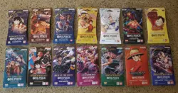 ONE PIECE TCG - English Sleeved Booster Packs OP-01 thru OP-14 (all 14) SET - Image 1