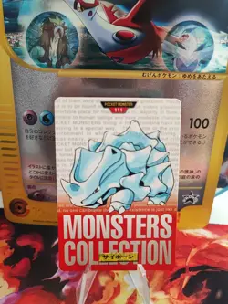 Pokemon Karte Card Rhyhorn Japanese Carddass Red Monsters Collection Bandai NM+ - Image 1