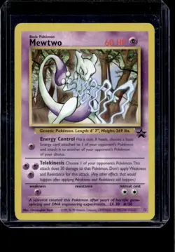 Mewtwo 12 Black Star Promo Rare Holo Pokemon Card WOTC Vintage LP - Image 1