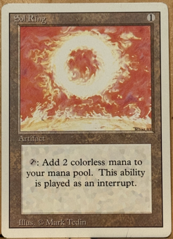 REVISED EDITION Vintage MtG Sol Ring Unplayed NM - Image 1