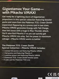Pokemon TCG Sword & Shield Crown Zenith Pikachu VMAX Special Collection Box NEW - Image 3