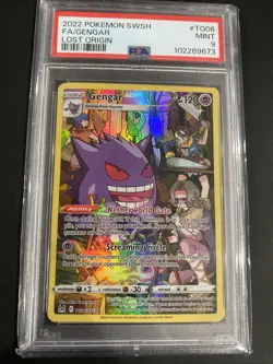 Pokemon SWSH Lost Origin Gengar TG06/TG30 2022, PSA 9 Mint Full Art Beautiful - Image 1