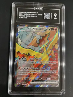 Pokemon TCG Team Rockets Moltres EX 208 Destined Rivals TAG 9 Mint Ultra Rare - Image 1