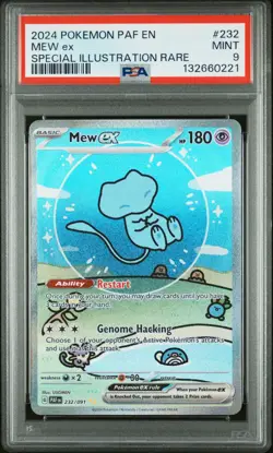 2024 Pokemon Paf EN-Paldean Fates Mew EX #232 Special Illustration Rare PSA 9 - Image 1