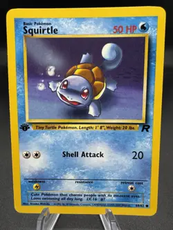 Pokemon TCG Squirtle Team Rocket 68/82 1st Edition Common Vintage WoTC LP - Image 1