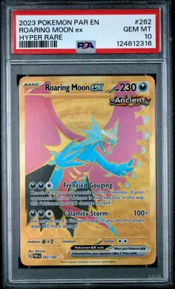 2023 POKEMON PAR EN-PARADOX RIFT HYPER RARE #262 ROARING MOON EX PSA 10 - Image 1