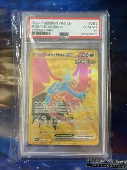2023 POKEMON PAR EN-PARADOX RIFT HYPER RARE #262 ROARING MOON EX PSA 10 - Image 1