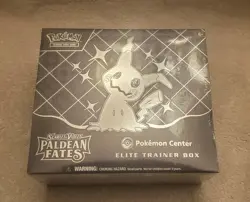 Pokemon Paldean Fates ETB Pokemon Center PC Exclusive + ES Pack - Image 1