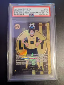 PSA10 One Piece BvB Borussia Dortmund Monkey D. Luffy Promo Karte St13-003 TCG - Image 1