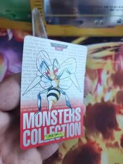 Pokemon 1996 Card Beedrill Bibor Monsters Collection Red Japanese Carddass Exc - Image 3
