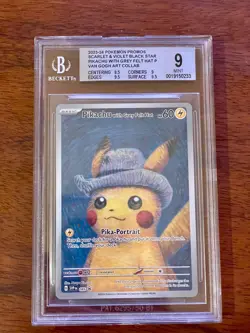 Pokemon card Pikachu with Grey Felt Hat Van Gogh Full Art Promo SVP 085 BGS 9 - Image 1
