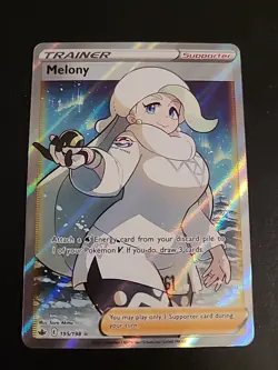 Melony - 195/198 - Pokemon Chilling Reign Sword & Shield Full Art Rare Card NM - Image 1
