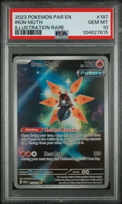IRON MOTH #187 PSA 10 2023 POKEMON PARADOX RIFT ILLUSTRATION RARE • NEW CERT - Image 1