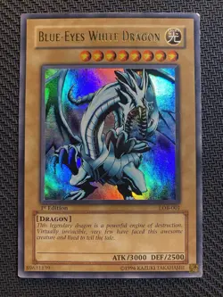Blue-Eyes White Dragon Lob-001 1st Edition YuGiOh - American English - Image 2