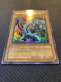 Blue-Eyes White Dragon Lob-001 1st Edition YuGiOh - American English - Image 5