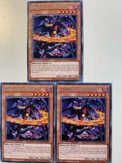 Yugioh Darkflare Dragon TOCH-EN032 Rare NM x3 Play Set - Image 1
