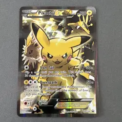 Pokemon Pikachu EX XY124 Full Art Holo Black Star Promo Card 2016 LP - Image 1