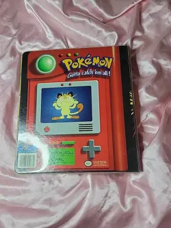 Vintage 1999 Pokemon Pikachu Meowth Trading Card 3 Ring Binder Plymouth 4077 - Image 2