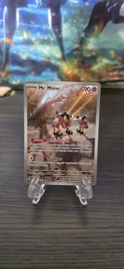 Pokemon TCG Mr. Mime Scarlet & Violet Holo Illustration Card 179/165 Rare - Image 1