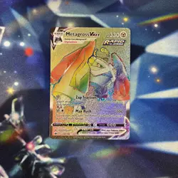Pokemon Metagross VMAX Holo Card 208/198 Chilling Reign Secret Rainbow Rare - Image 1