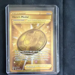 Pokemon Hero's Medal Secret Rare Foil Swsh04 Vivid Voltage 201/185 Trainer - Image 1