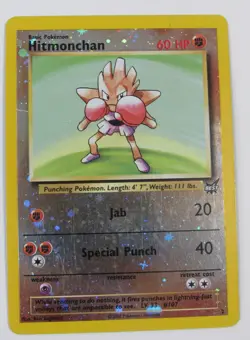 Pokemon TCG Hitmonchan Best of Game 2/9 Reverse Holo Promo Heavy Damage - Image 1
