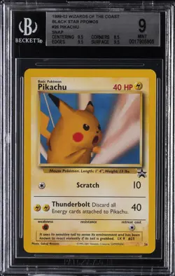 2001 POKEMON PROMO BLACK STAR POKEMON LEAGUE #26 PIKACHU BGS 9 - Image 1