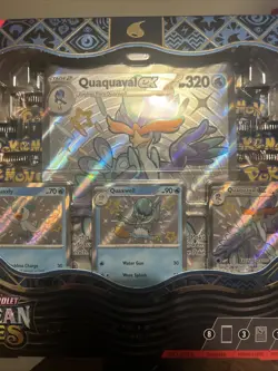 Pokemon TCG Scarlet & Violet Paldean Fates Quaquaval Ex Premium Collection Box - Image 5