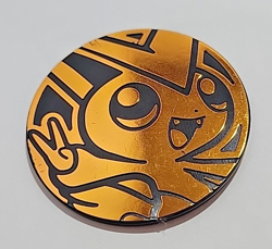 Victini Jumbo Flip Coin Pokemon TCG Orange Plastic 2" - Image 1