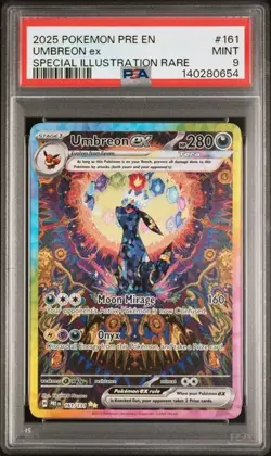 2025 Pokemon Prismatic Evolutions Umbreon ex #161 SIR PSA 9 - Image 1