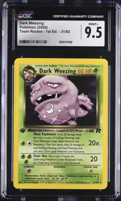 CGC 9.5 MINT Dark Weezing Team Rocket 1st Edition 31/82 Pokemon - Image 1