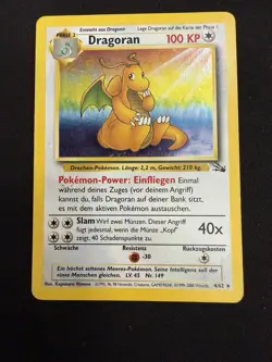 Dragonite 4/62 Fossil Holo Dragoran Vintage Wotc Pokemon German - Image 1