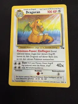 Dragonite 4/62 Fossil Holo Dragoran Vintage Wotc Pokemon German - Image 3