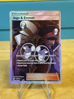 Pokemon TCG Ingo & Emmet 176/181 Full Art Trainer Holo Ultra Rare Team Up - Image 1
