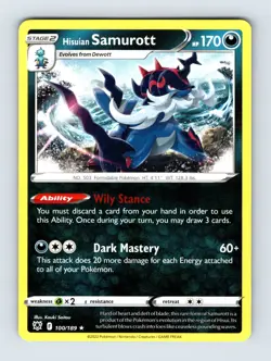 Hisuian Samurott - Astral Radiance 100/189 - Holo Rare - NM - Pokemon - Image 1