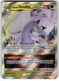 Hisuian Goodra VSTAR 136/196 SWSH11: Lost Origin NM Pokemon Card TCG - Image 1