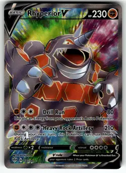Rhyperior V (Full Art) 181/189 SWSH03: Darkness Ablaze NM Pokemon Card TCG - Image 1