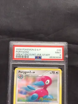 Pokemon Cards: Great Encounters Prerelease Staff Promo: Porygon2 49/106 PSA 9 - Image 3
