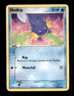 2X Pokemon Card Mudkip (EX Crystal Guardians) 58/100 HEAVILY PLAYED Non-Holo TCG - Image 1