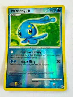 Manaphy 9/130 Reverse Holo Rare Diamond and Pearl Pokemon Card - Image 1