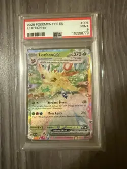 Pokemon TCG Leafeon EX #006/131 Holo Card 2025 Prismatic Evolutions PSA 9 - Image 1