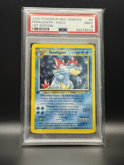 PSA 9 MINT Feraligatr 4 Neo Genesis 1st Edition Holo Pokemon Card - Image 1
