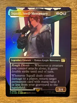 Magic MTG Final Fantasy Squall, SeeD Mercenary #402 *FOIL* Borderless Rare - Image 1