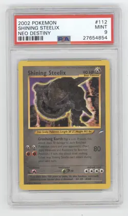 2002 POKEMON NEO DESTINY SHINING STEELIX 112/105 PSA 9 Q1887 - Image 1