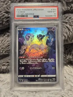 2022 Pokemon JPN SWSH Vstar Universe Mew 183/172 AR Full Art PSA 10 - Image 1