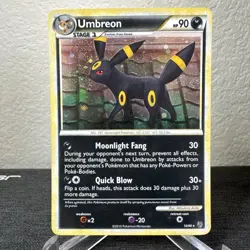UMBREON 2010 POKEMON HEARTGOLD & SOULSILVER UNDAUNTED RARE HOLO 10/90 Q6233 - Image 1